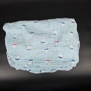 Aden by Aden + Anais Light Blue Sailboat Boat Ship Muslin Crib Sheet